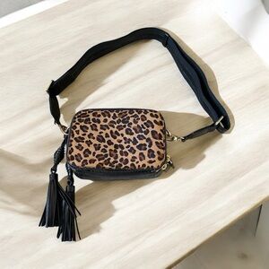 Rafe New York Sophie camera leopard calfhair leather crossbody bag